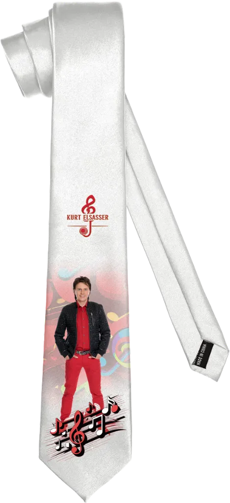 Kurt Elsasser Fan-Krawatte in Rot – Stilvoll wie der Star selbst!